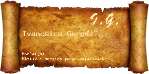Ivancsics Gergő névjegykártya